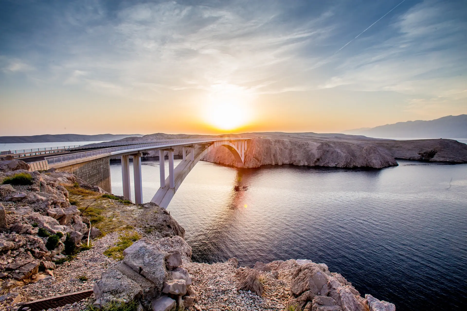 Paški most, pag bridge, Dalmatia, Croatia