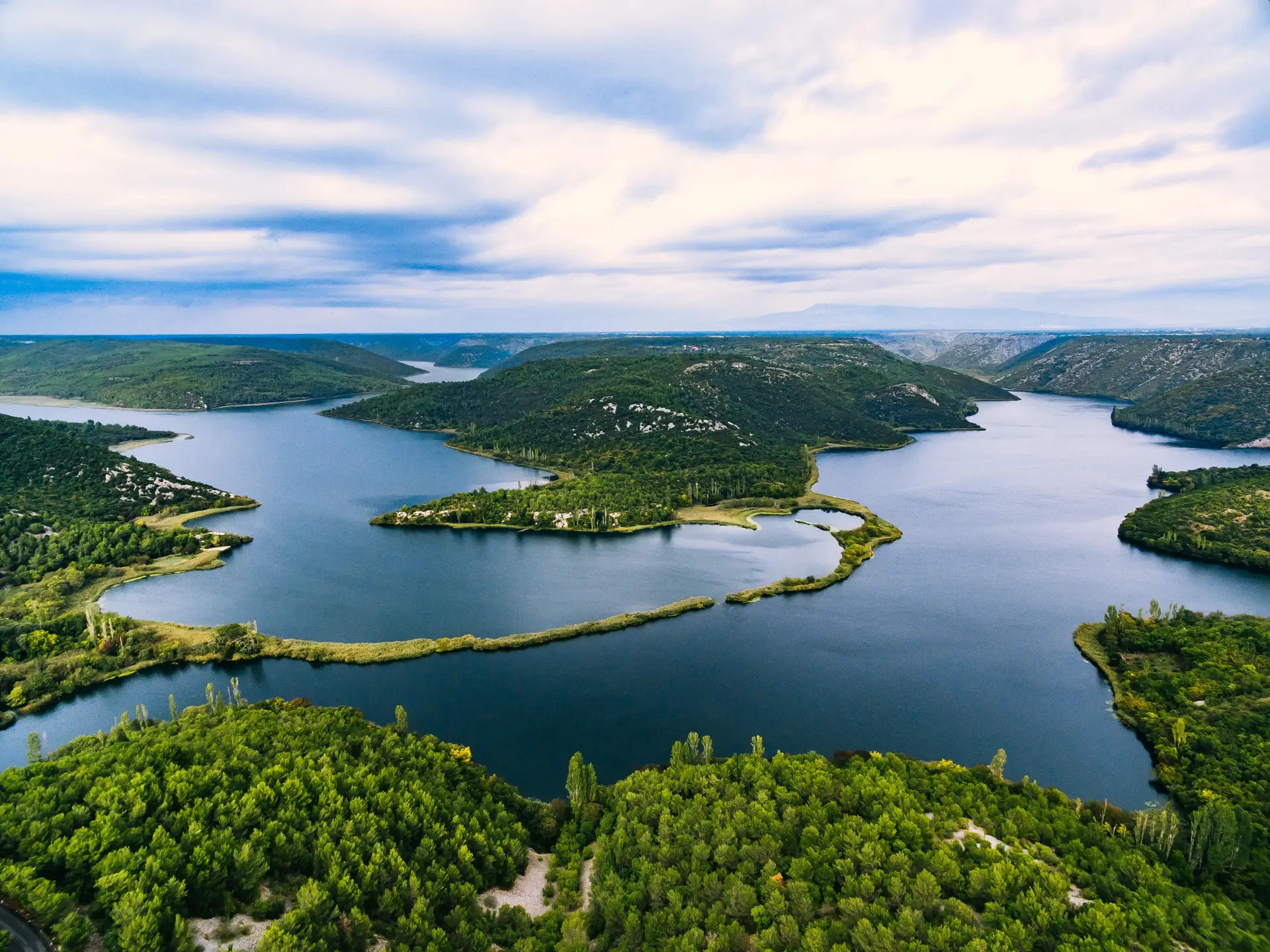 Aerial Photo of Krka National Park, Croatia.