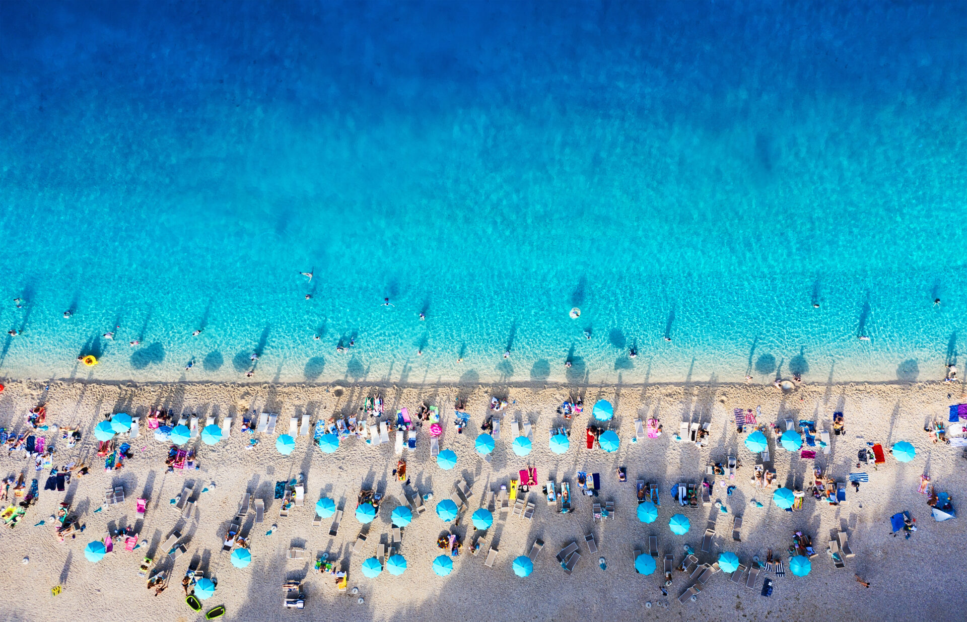 Zlatni Rat beach, Croatia. Aerial seascape.