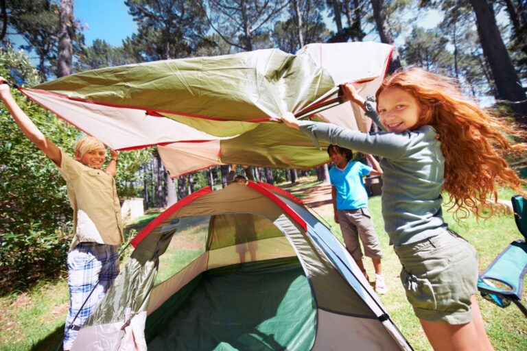 Camping buddies. Shot of kids on a camp.